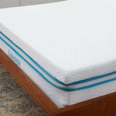 Afbeelding van Linenspa Matrastopper, 160 x 200 cm, 7,5 cm hoog, matrastopper met gel traagschuim en wasbare overtrek ritssluiting, Öko Tex, wit