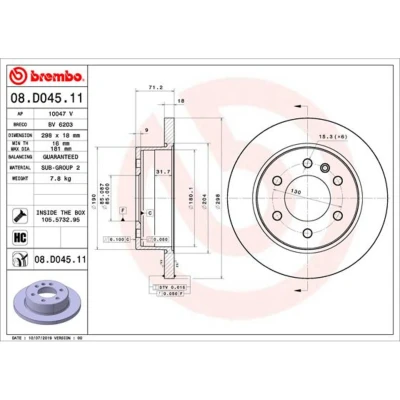 Afbeelding van Brembo Remschijven 08.D045.11