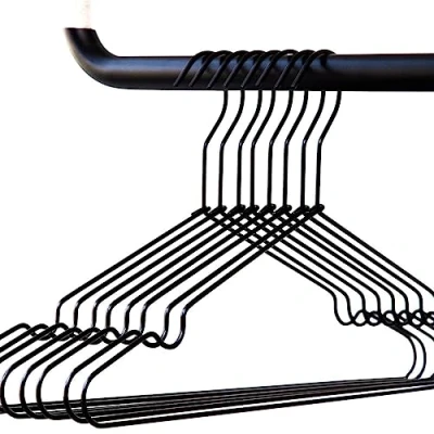 Afbeelding van Design kleerhangers van stevig metaal 8 stuks (zwart)
