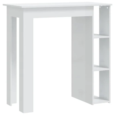 Afbeelding van Bartafel Met Schap 102X50X103,5 Cm Spaanplaat Gerookt Eiken 1 / Hoogglans wit