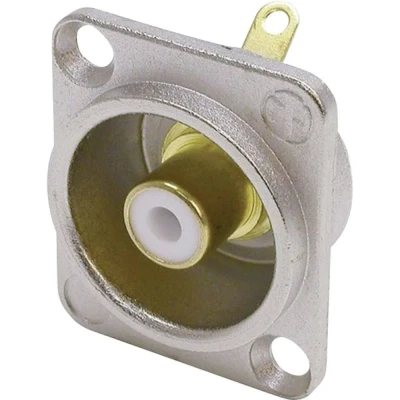Afbeelding van Neutrik NF2D9 Cinch connector Flensbus, contacten recht Aantal polen: 2 Zilver, Wit 1 stuk(s)