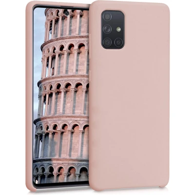 Afbeelding van kwmobile telefoonhoesje geschikt voor Samsung Galaxy A71 Hoesje met siliconen coating Smartphone case in mat oudroze