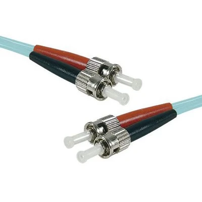 Afbeelding van Draadbrug optisch Duplex 2 mm OM3 ST UPC/ST UPC aqua 3 m