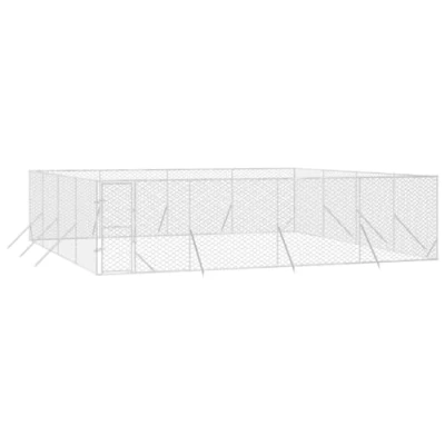 Afbeelding van vidaXL Hondenkennel voor buiten 8x8x2 m gegalvaniseerd staal zilver
