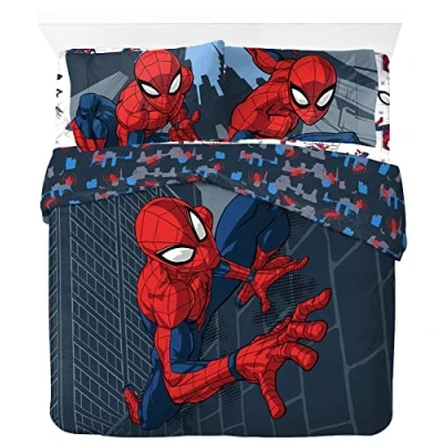 Afbeelding van Jay Franco Marvel Spiderman City Streets tweepersoonsbed met dekbedovertrek 200 x cm + 2 kussenslopen 50 70 cm, 100% katoen