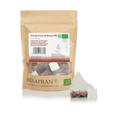 Afbeelding van FRISAFRAN Organic Bosvruchten Infusion in piramiden Ontspanning Rijk aan vitaminen 15 Eenheid 30g Gezonde thee Bio verfrissend lekker en gezond Forest Fruit