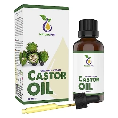 Afbeelding van Castor Olie (Ricinusolie) 50ml, vegan Oil natuurlijk &amp; puur serum voor wimpers en wenkbrauwen ook haar, gezicht, lichaam, huid handen
