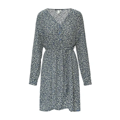 Afbeelding van QS MIT Alloverprint Jurk, Dames, Maat: 32, Anthrazit