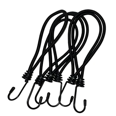 Afbeelding van All around24 Spanrubber, zeilspanner, 20 cm, expander, bagagespanner, expanderhaak, expanderhaak met haak, spanrubber spiraalhaak, expandertouwen (6 stuks haken)
