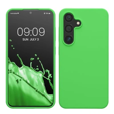Afbeelding van kwmobile telefoonhoesje compatibel met Samsung Galaxy S24 hoesje Zachte case voor smartphone Back cover in limoengroen
