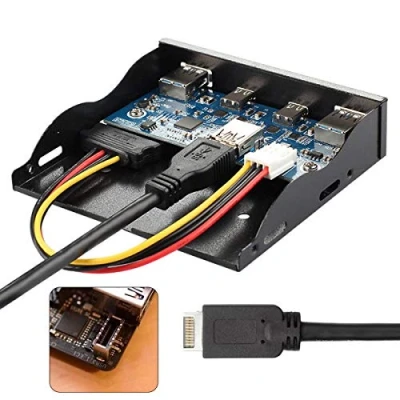 Afbeelding van cablecc USB 3.1 Voorpaneel Header naar C &amp; 3.0 HUB 4 Poorten Moederbord Kabel voor 3,5 &quot;Floppy Bay