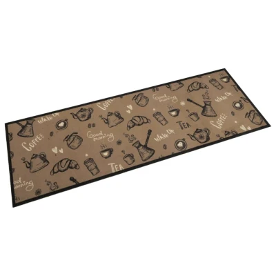 Afbeelding van Keukenmat wasbaar ochtendprint 60x180 cm fluweel bruin