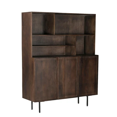Afbeelding van Livingfurn Elan wandkast 135 cm mangohout bruin Hout