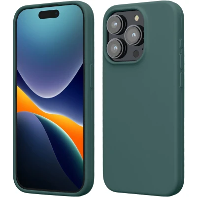 Afbeelding van kwmobile Case voor iPhone 15 Pro Slank TPU Hoesje met Zachte Afwerking In blauwgroen