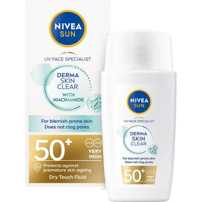 Afbeelding van NIVEA, Zonnecrème, UV Gezichtsspecialist Derma Skin Clear (Zonnecrème gezicht, SPF 50, 40 ml, 150 g)