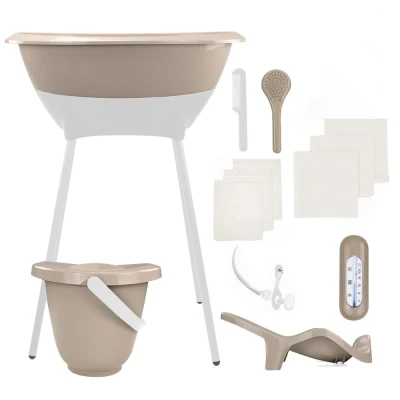 Afbeelding van Luma Bad &amp; Verzorgingsset Taupe/White Met Hydrofiele Starterset Ecru