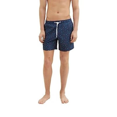 Afbeelding van TOM Tailor Denim MIT Alloverprint Zwemshorts, Heren, Maat: XS, Navy melon sun print