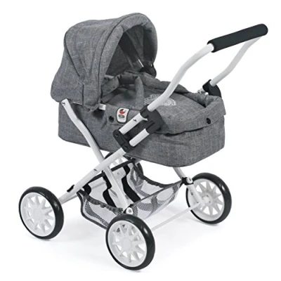 Afbeelding van BAYER CHIC 2000 Mini kinderwagen voor poppen SMARTY Jeans grijs