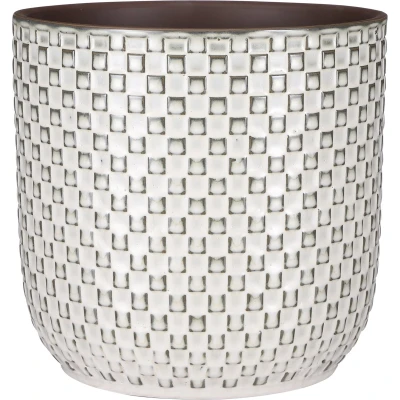 Afbeelding van Mica Decorations Daan Bloempot H20,5 x Ø21,5 cm Wit