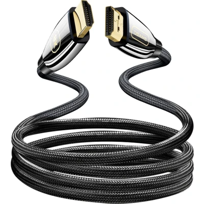 Afbeelding van HDMI 2.1 Ultra HD 8K gevlochten kabel 2 meter zwart Usams