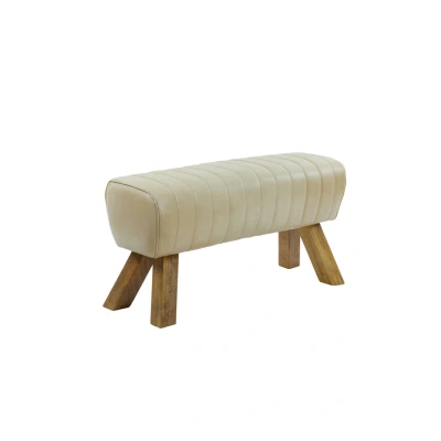 Afbeelding van Light &amp; Living Ramy bank leer zand/hout naturel Hout