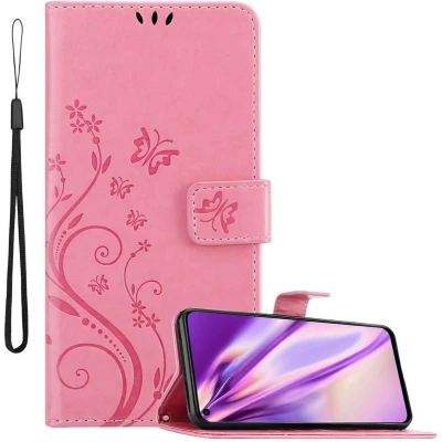 Afbeelding van Cadorabo Hoesje geschikt voor Huawei NOVA 4 in BLOEMEN ROZE Beschermhoes bloemmotief met magnetische sluiting, standfunctie en kaartsleuven Book Case Cover Etui