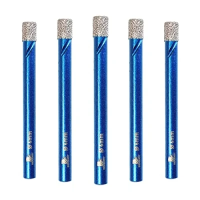 Afbeelding van Droge Diamantboorset, BRSCHNITT 5 stuks/pak 1/4 inch (6 mm) Diamantgatzaag Kernboor met ronde schacht voor Porseleinen Tegel Keramische Steen Graniet Marmer, Zeskantschacht Droog Boren Diamant Core Boor Kit