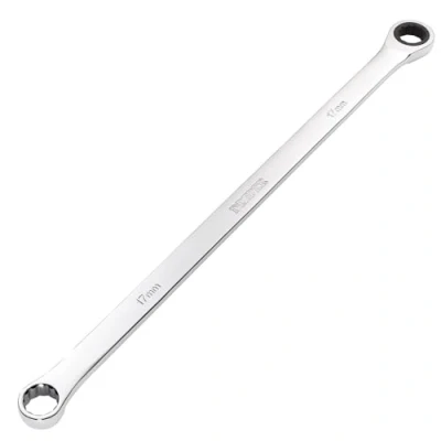 Afbeelding van Draper 27774 HI TORQ metrische extra lange dubbele ring ratelsleutel, 17 mm