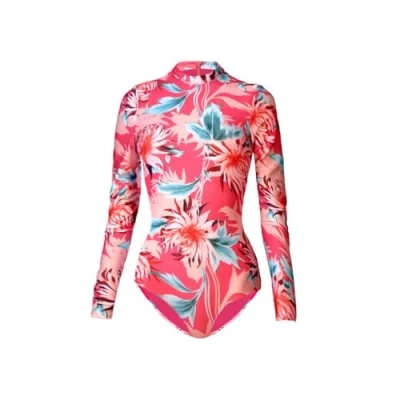 Afbeelding van MF Sea® badpak voor dames, lange mouwen, Willy Fizzy met ritssluiting achter, polyester spandex, UV bescherming, UPF 50+, ideaal watersport, maat XS