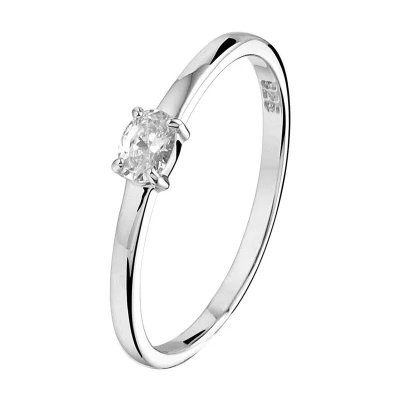 Afbeelding van Trendjuwelier huiscollectie Ring Zirkonia Zilver Gerhodineerd