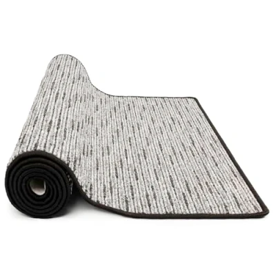 Afbeelding van KARAT tapijtloper Geneva op maat per meter gangtapijt keukenloper tapijt voor keuken, hal en woonkamer (67 x 400 cm, antraciet)