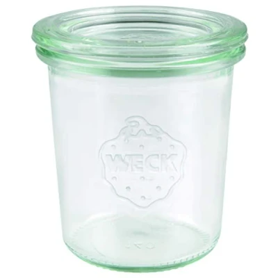 Afbeelding van Weck 761 inmaakglas, 140 ml (hoogwaardig weckglas, inmaakglas met glazen deksel, om in te maken; hittebestendig, magnetronbestendig, ovenbestendig; ronde randglas) 12 stuks doorzichtig