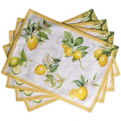 Afbeelding van Limoncello 100% katoenen set van 4 placemats voor de eettafel Keuken Bruiloft Dagelijks leven Etentjes lente/zomer (33 cm x 48 cm) Moederdag