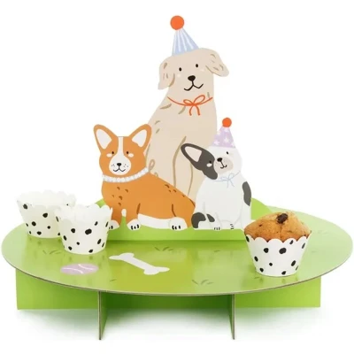 Afbeelding van Cupcakestandaard hond dog traktatie themafeest taartplateau