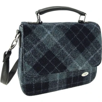 Afbeelding van Schoudertas Thurso Zwart Grijs Tartan 23x24x9 Harris Tweed Glen Appin of Scotland