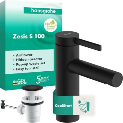 Afbeelding van hansgrohe Zesis S ééngreeps wastafelmengkraan 100 CoolStart met verzonken waste, 74720670