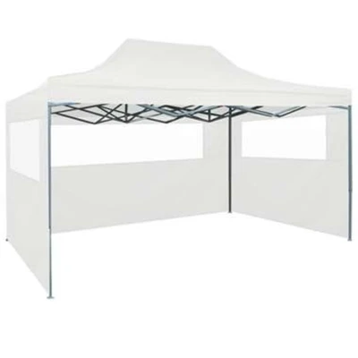 Afbeelding van Partytent met 3 zijwanden inklapbaar 3x4 m staal wit