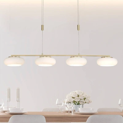 Afbeelding van Paul Neuhaus 4 lichts hanglamp Q Etienne messing recht 2079 60