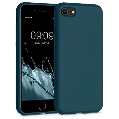 Afbeelding van kalibri hoesje geschikt voor Apple iPhone SE (2022) / (2020) 8 7 backcover smartphone mat petrol