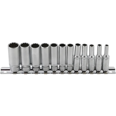 Afbeelding van BGS Doppenset twaalfkant, diep 1/4&quot; inches 12 delig