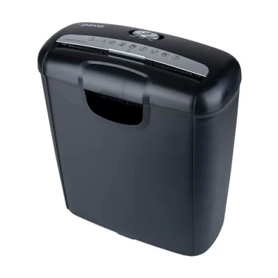 Afbeelding van Pavo Premium documentversnipperaar tot 6 vellen, bandsnijder, creditcardvernietiger met papierbak, 10 l, zwart, 8029310