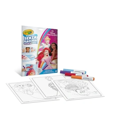 Afbeelding van CRAYOLA Color Wonder, kleurset met 18 kleursjablonen en 4 viltstiften zonder vlekken, Disney Princess, creatieve activiteit voor kinderen, leeftijd 3,4,5 jaar, code 25 2900