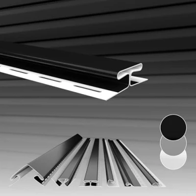 Afbeelding van HEXIM Gevelbekleding, kunststof panelen, vinyl sidings, bekleding, buitenwand, gevel, uv bestendig, pvc U siding (verbindingsprofiel antraciet) huis muur wandbekleding