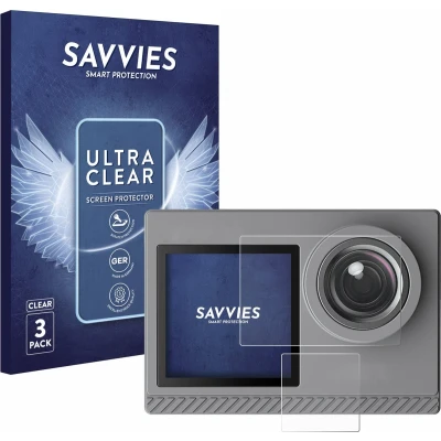 Afbeelding van Savvies Screenprotector voor Akaso Brave 4 Pro Folie Beschermfolie transparant (6 Stuks)