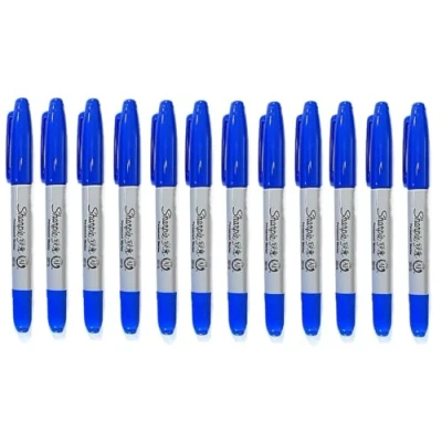 Afbeelding van Sharpie Twin Tip Fijne en Ultrafijne punt Pack van 12 Standaard Blauw