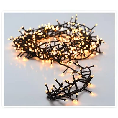 Afbeelding van Spetebo LED cluster lichtketting warm wit 24 m / 1200 kerstboom tuindecoratie verlichting IP44 met stroomkabel kerstverlichting voor binnen en buiten