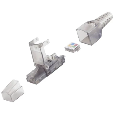 Afbeelding van BKL Electronic RJ45 Stekker, zonder gereedschap, UTP, Cat 6A 10121200 recht Aantal polen 8P8C Transparant 1 stuk(s)