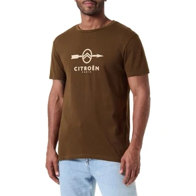 Afbeelding van CITROËN O103078 M050 T shirt met grote print Pijl &amp; C24S Heren Donkerbruin Maat L, Donker bruin, L