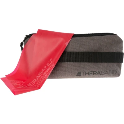 Afbeelding van Thera Band Weerstandsband Set Rood Elastische Fitnessband 4 Weerstandsniveaus Latex Inclusief Opbergzak