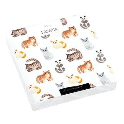 Afbeelding van 20 servetten zoet, kleine katten dieren diermotief tafeldecoratie decoupage servettechniek 33 x cm